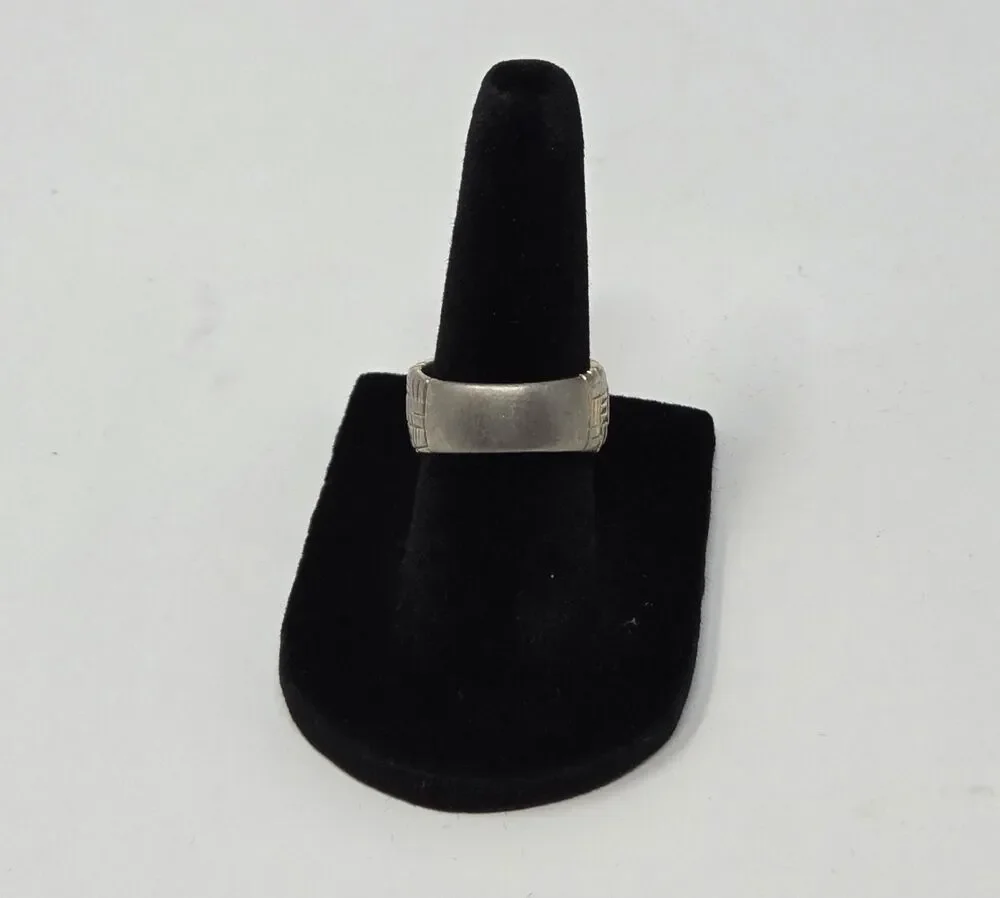 925 Sterling Silver Gold Plated Garnet CZ Channel Set Ring‎ Wide Band Mens...